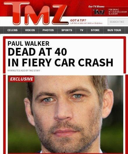 死于车祸的明星保罗,缅怀逝世明星保罗